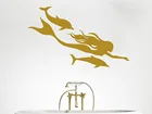Русалочка настенные наклейки Морской Океан Дельфин виниловая наклейка ванная комната питомник домашний декор искусство росписи водонепроницаемый E807
