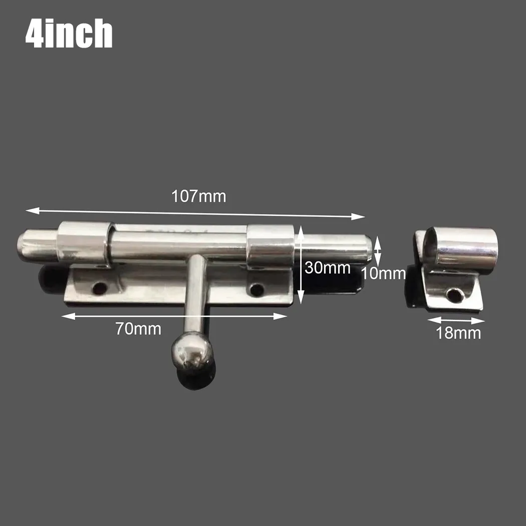 

Shed Slide Latch Bolt Silver Sliding Stainless Anti-theft Toilet Tower