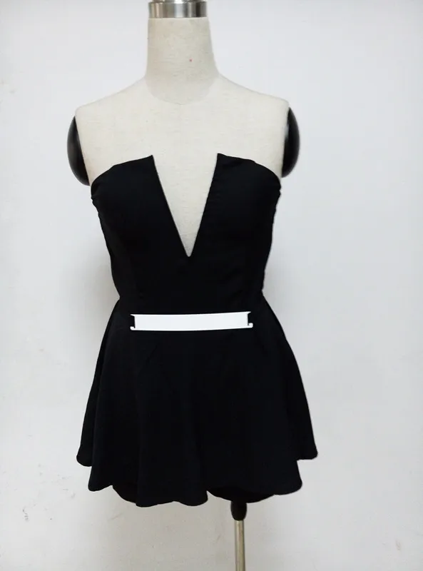 Женский Облегающий комбинезон без рукавов однотонный с перекрестной шнуровкой