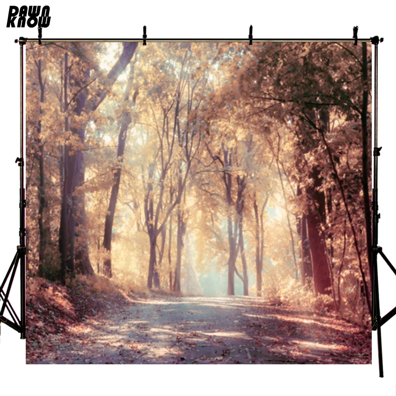 DAWNKNOW Autumn Scenery Photography Background For Children Forest Fallen Leaves Customize Backdrop Photo Studio F167 | Электроника