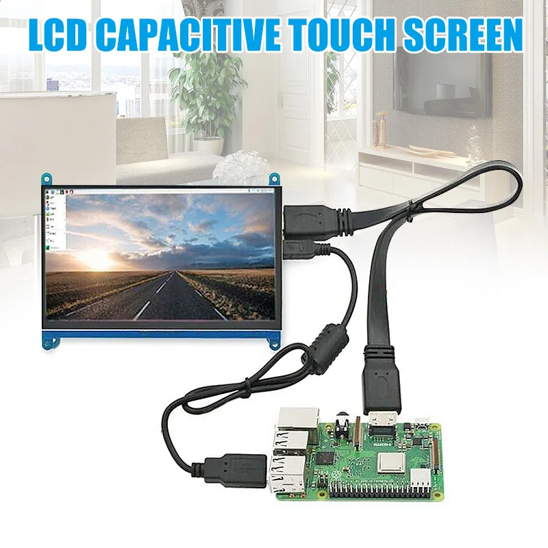 7 дюймов Сенсорный экран 1024x600 Разрешение ЖК дисплей Дисплей HDMI на тонкопленочных