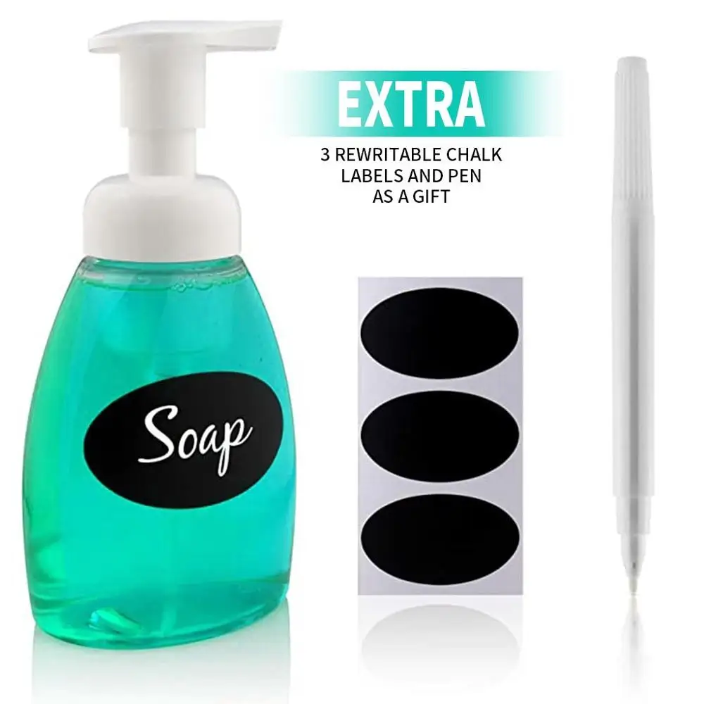 Диспенсер для мыла 300 мл 3 шт. стикер этикеток прозрачная пенная бутылка 1 взбитая