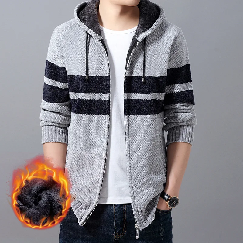 Свитер теплый модный новинка Мужские осенне-зимние пальто термальный плотный