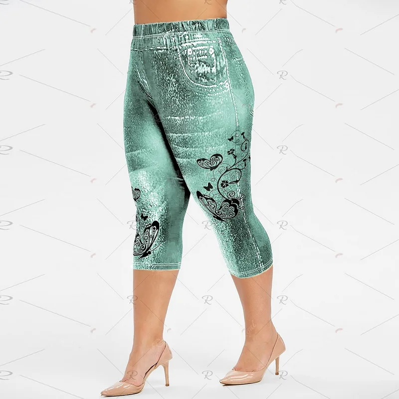 Модные женские леггинсы с цветочным принтом узкие брюки для йоги 2020 3XL размера