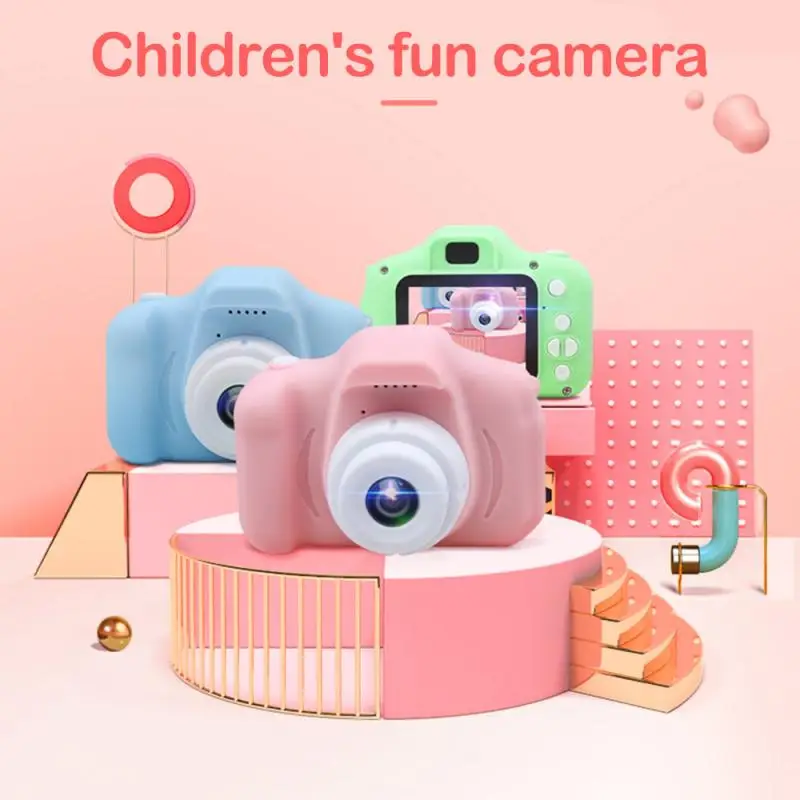 Цифровая мини-камера, 2 дюйма, HD экран, заряжаемая, мультяшная, для детей, реквизит для фотосъемки на улице, подарок на день рождения от AliExpress WW