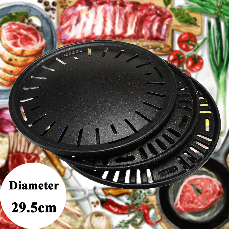Корейский Круглый коммерческий барбекю гриль жаровня сковорода открытый