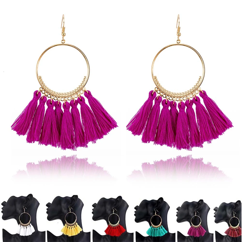 Promotion Women's Earring Bohemian Handmade Exaggerate Long Tassel Earrings For Women Jewelry Female Pendientes Brincos | Украшения и