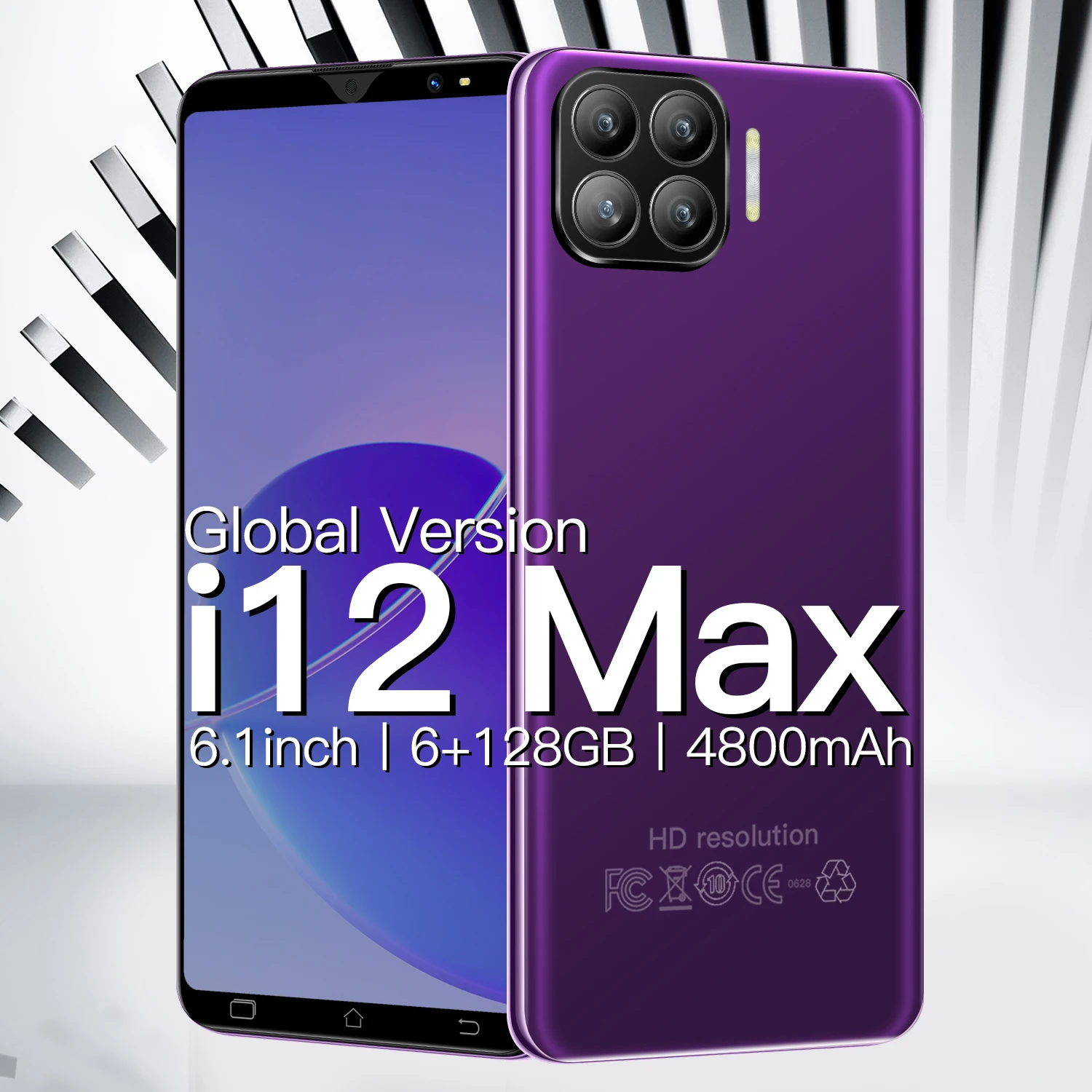 

Global version i12 Max smartphone Android10 6.1-inch HD screen 5G phone 8+256GB face ID 4800mAh dual card phone