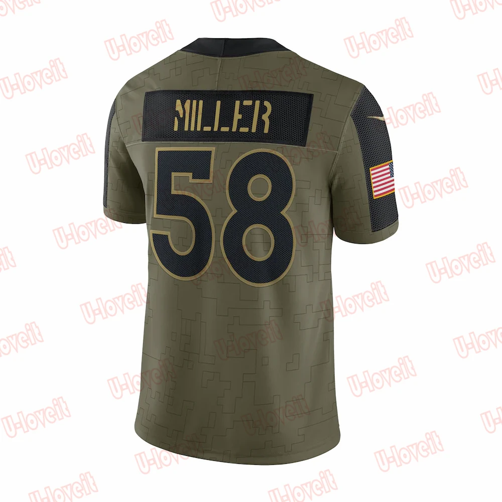 

Футбольные майки Miller 58 # Elway 7 # American 2021 по индивидуальному заказу для мужчин и женщин