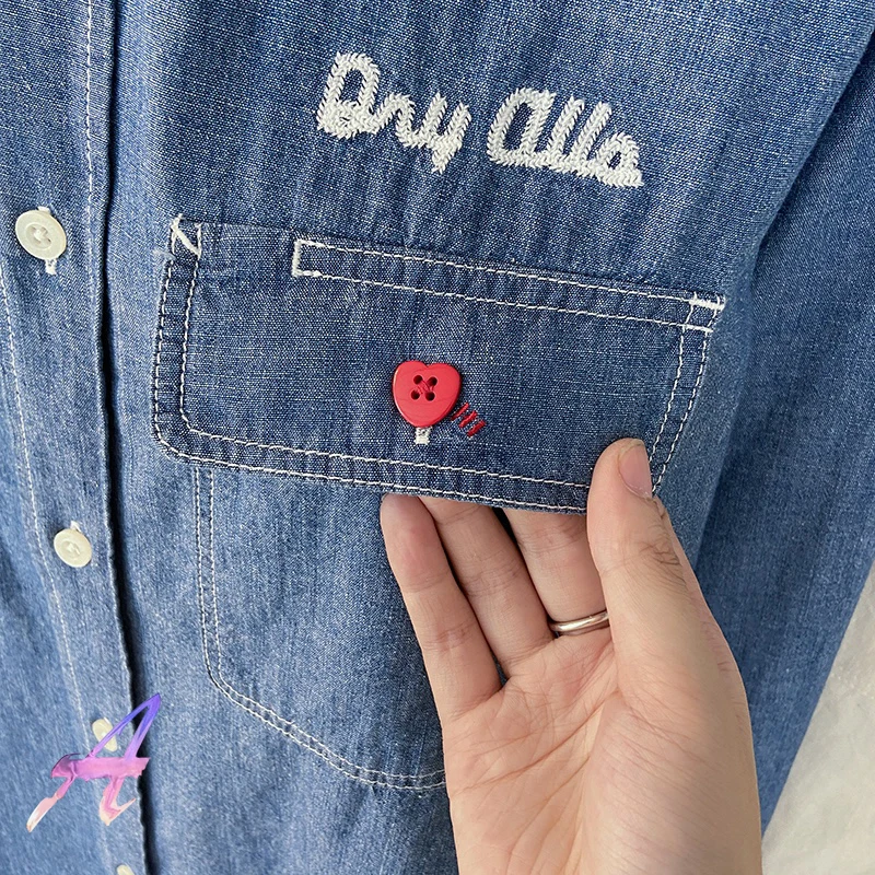 Рубашка Мужская/женская с вышивкой Летающая утка Повседневная Свободная рубашка