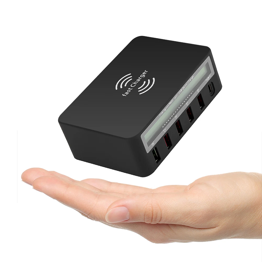 6 портов Беспроводное зарядное устройство 10 Вт для быстрой зарядки quick charge