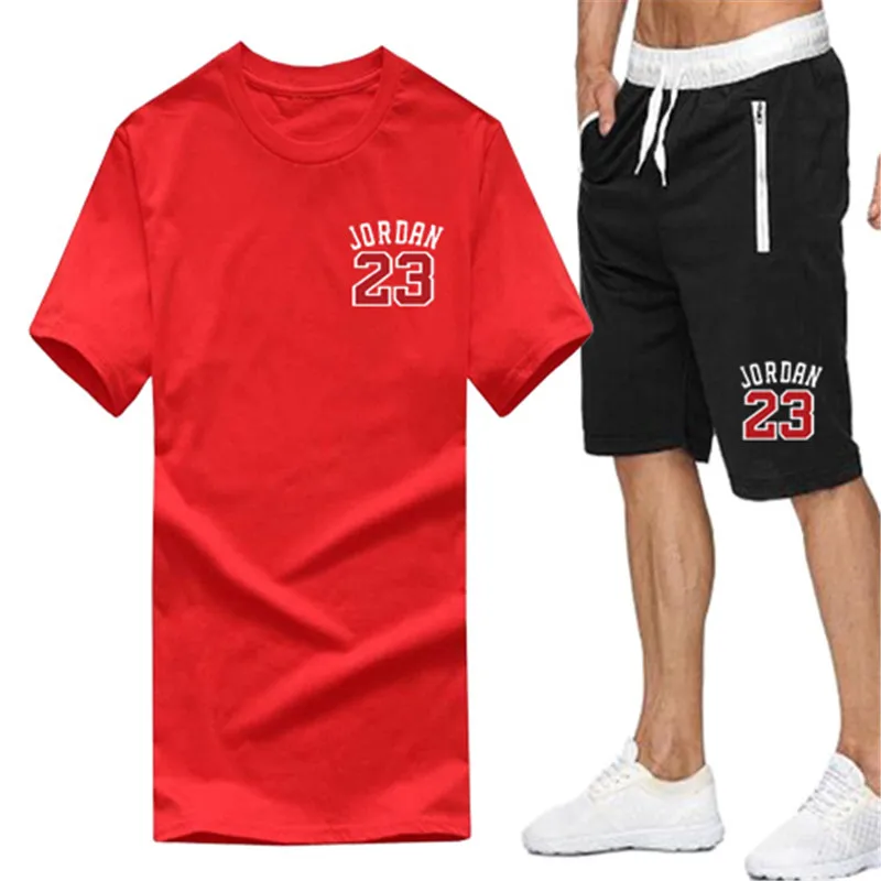 Men T-Shirt suits Lastest Fashion Short Sleeve set Funny Men's Tee Shirts Hipster O-Neck Cool Tops+Shorts | Мужская одежда
