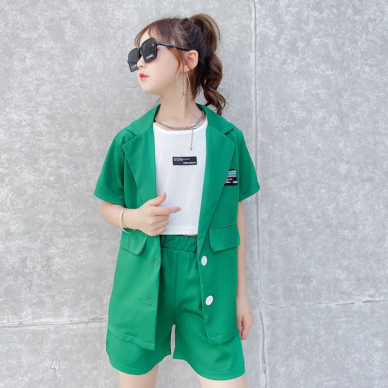 

Kids Girls Clothing Sets Summer New Brand Baby Girls Clothes Short Sleeve Top+ Short Pant 2Pcs Children Clothes Suits