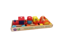 montessori childrens building blocks wooden car educational toys three section train early learning shape color cognition toy