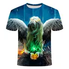 Футболка Мужскаяженская с 3D-принтом ангела, лето 2020