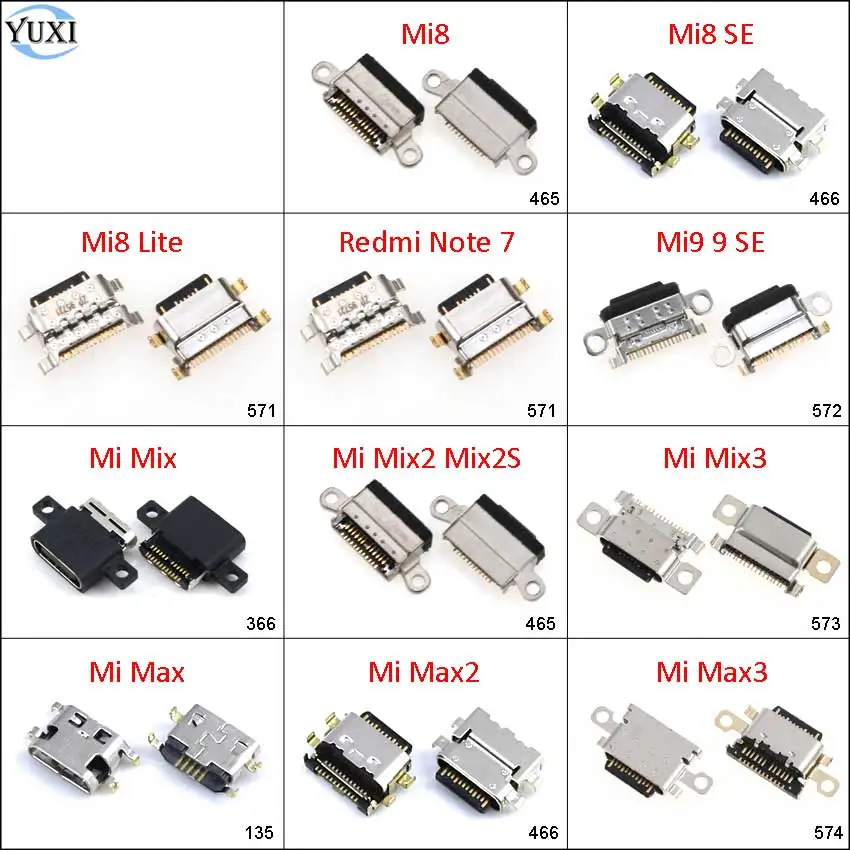 YuXi 2 шт. для Xiaomi Mi 8 Lite 9 SE Mix/Max 2S 3 Redmi Note 7 зарядный порт зарядное устройство док