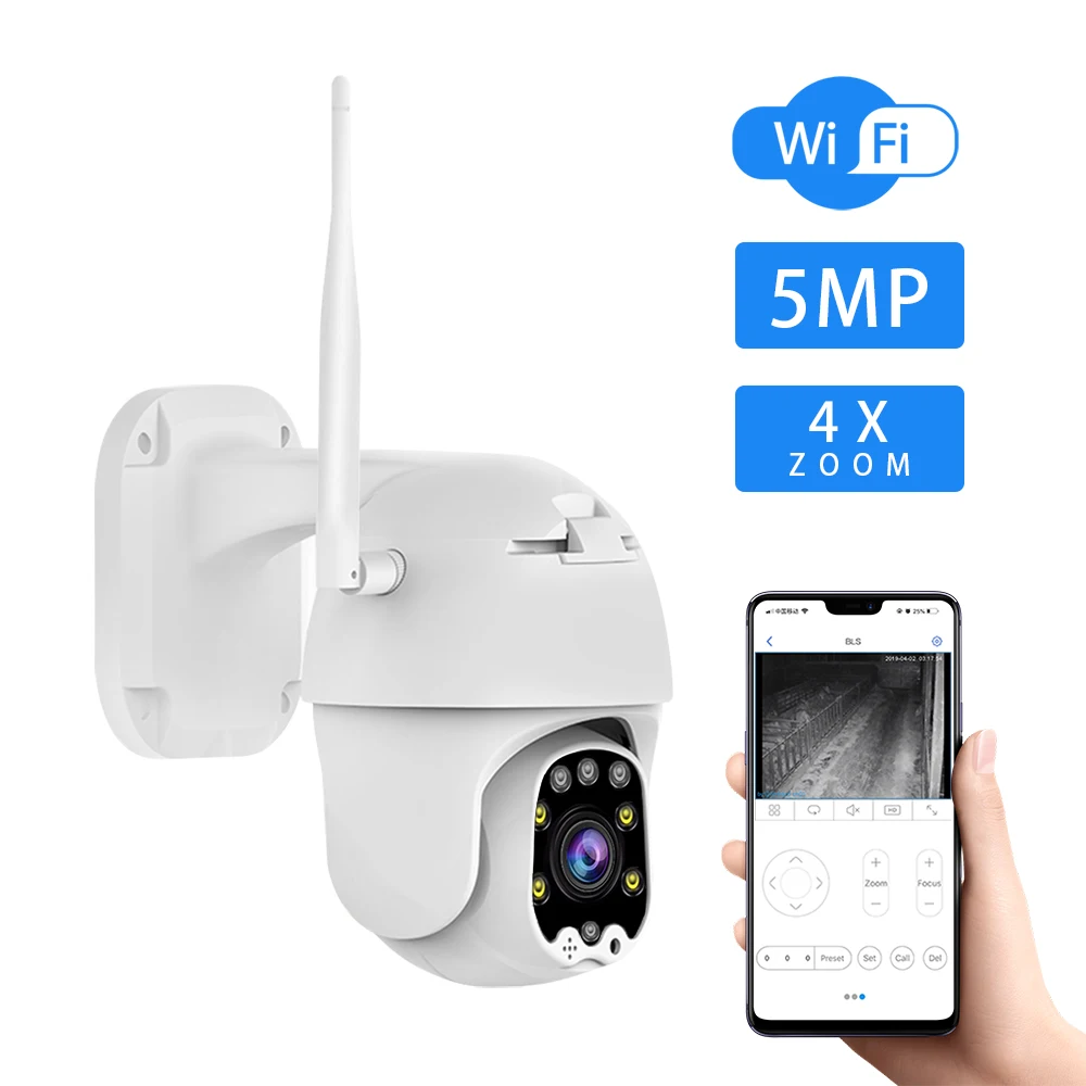 

Камера видеонаблюдения JideTech 1920P HD, беспроводная IP-камера, Wi-Fi, уличный зум, металлическая водонепроницаемая купольная