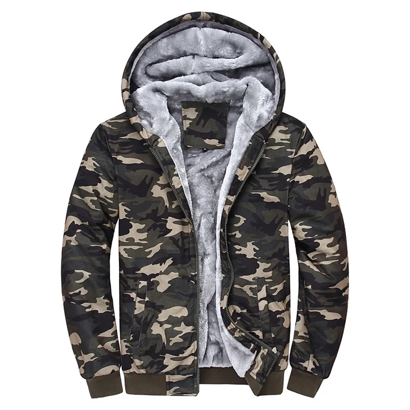 

Men Autumn And Winter Camouflage Hoodies Autumn Winter Tracksuit Thick Army Coats Male Sweatshirts Fleece Hooded Jackets M-4XL