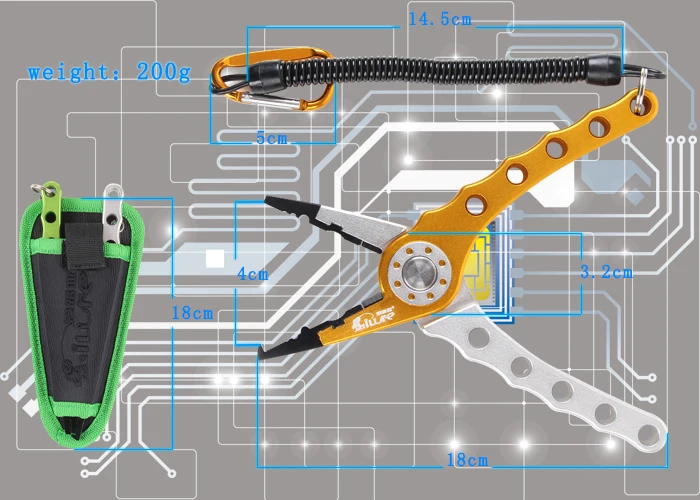 Рыболовный Пинцет iLure из алюминиевого сплава щипцы для рыбы со шнурком и
