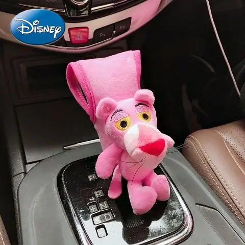 

Disney Pink Panther Cartoon Cute Car Rearview Mirror Cover Gear Cover Safety Shoulder Strap Cover Interior Headrest Handbrake