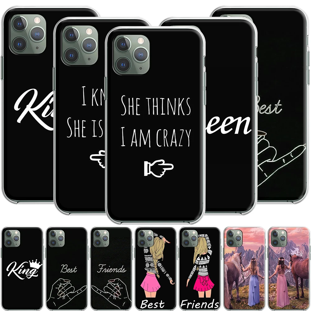 Силиконовый чехол Best Friend BF Sisters для Apple iPhone 12 Mini 11 Pro SE XS X XR Max 8 7 6S 6 Plus 5S | Мобильные