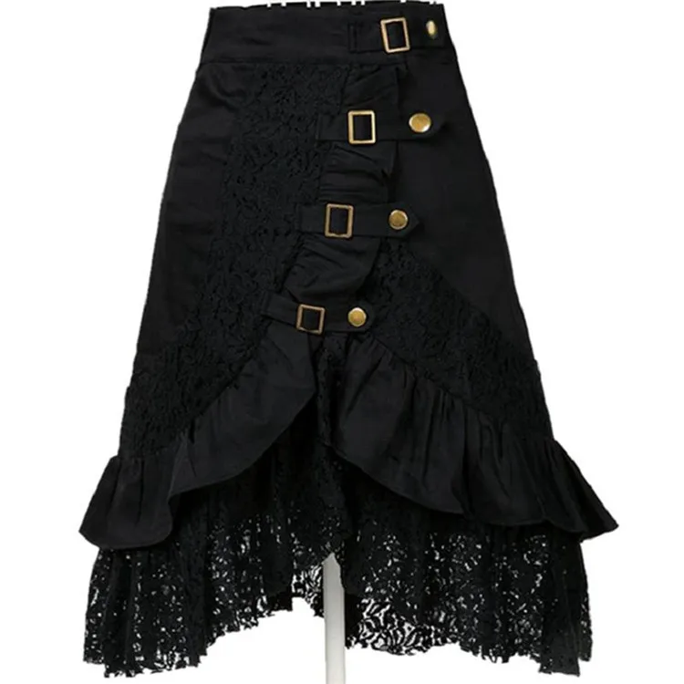 

Женская осенне-зимняя юбка в европейском стиле с кружевными краями в стиле панк-рок готическая юбка тканая юбка y2k
