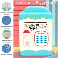 electronic piggy bank password simulated atm machine cash coins saving deposit box auto scroll paper banknote lockbox kids gift