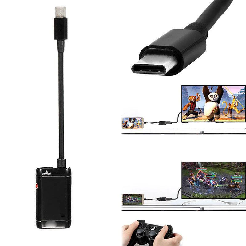 USB-C адаптер 1080P конвертер Папа-мама USB кабель для передачи данных 3 1 совместимому с