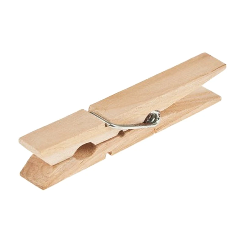 

50pcs Natural Wooden Clips Handmade Craft Decorative Photo Clips Laundry Clothespin Craft Home Office Decoration