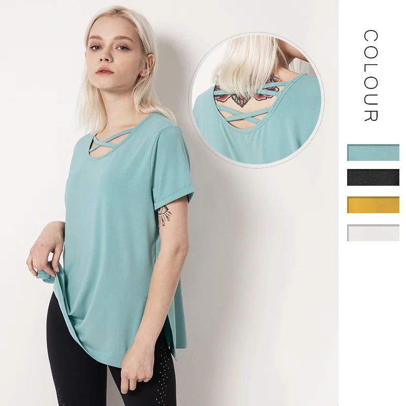 Женские хлопковые топы для йоги футболка с коротким рукавом дышащие и