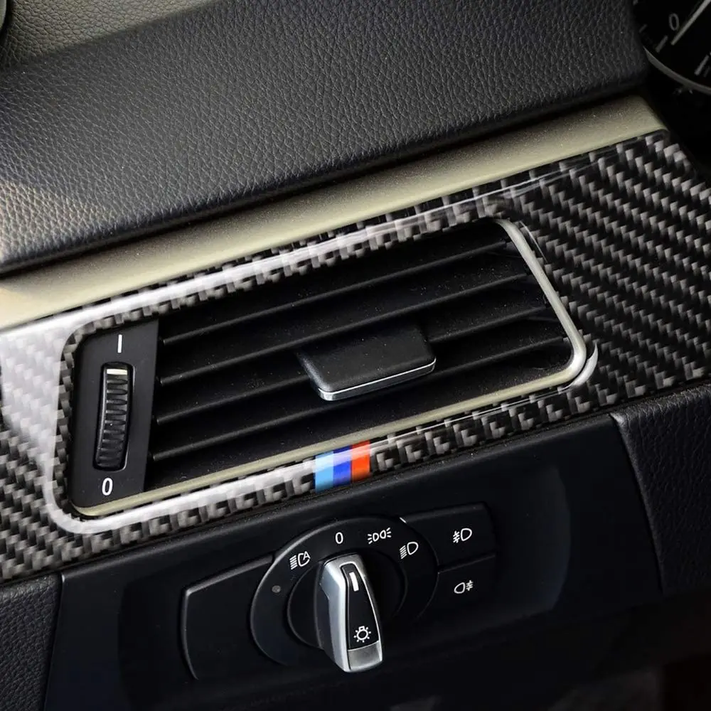 

For BMW 3 Series E90 E92 E93 2005-2012 Carbon Fiber Style Plastic Left Air Conditioner Vent Outlet Cover Mouldings