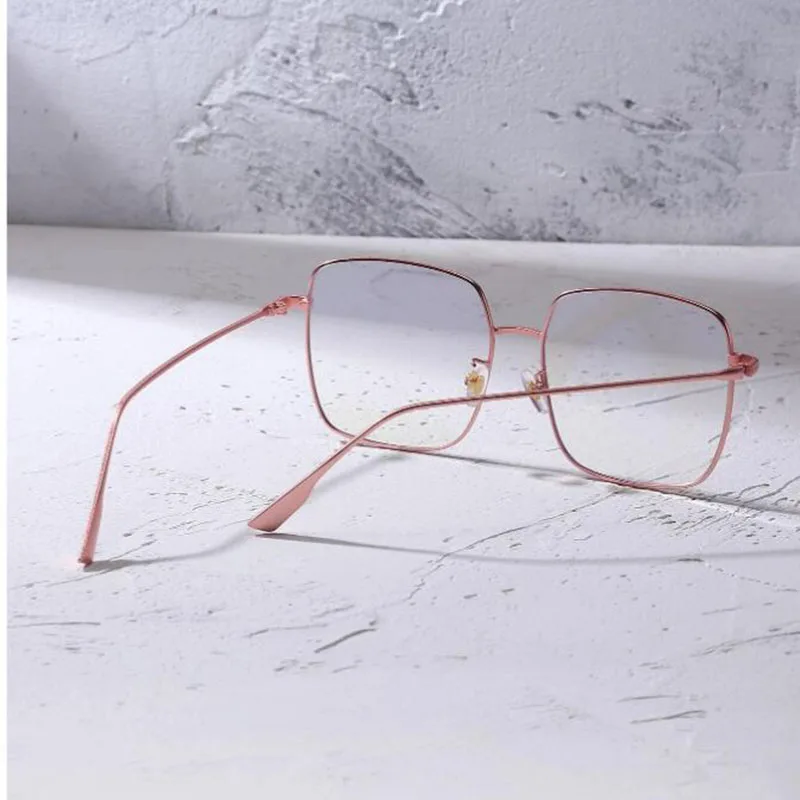 

Internet Celebrity Recommend Square Frame Glasses For Women Metal Frame Eyeglasses Luxury Brand Designer Oversize Glasses