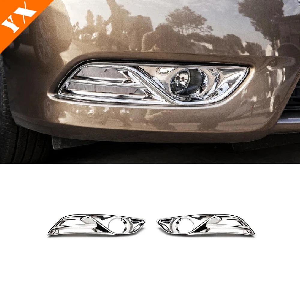 

2013 2014 2015 Car Styling Front Fog Lamp Light Decoration Cover Trim Shell Accessories Chrome ABS for Nissan Sentra
