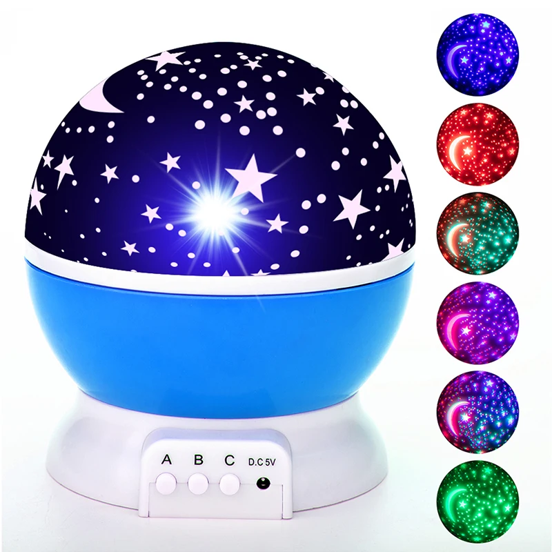 

Star Projector Lamp Children Bedroom LED Night Light Baby Lamp Decor Rotating Starry Nursery Moon Galaxy Projector Table Lamp