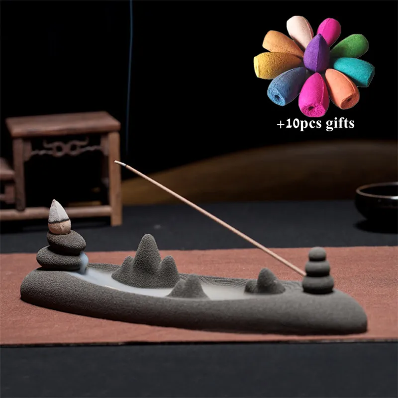 Горелка для благовоний из сушеных гор и рек керамическая матовая катушка