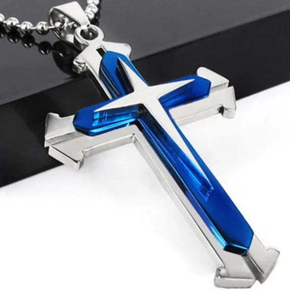 Женское Ожерелье с крестом цепочка цепочкой Серебряный Замочек Кулон модное