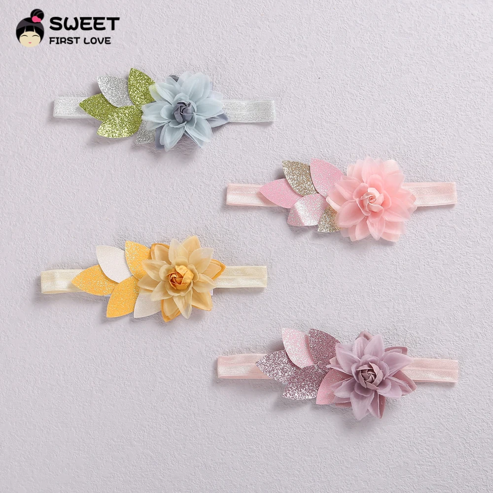 Модное платье с цветочным узором для малышей оголовье девочек из шифона