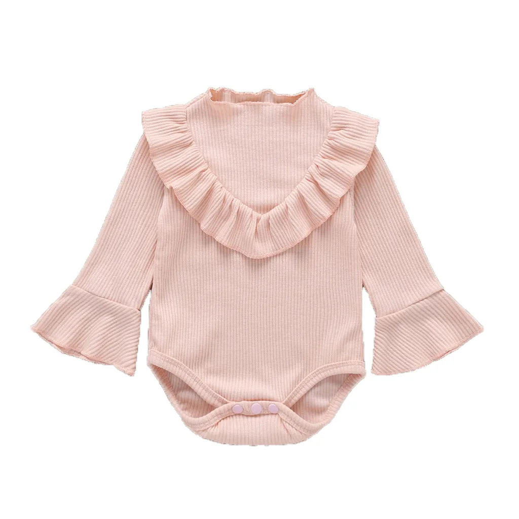 Комбинезон детский осенний однотонный с длинным рукавом и оборками # p4 | Мать