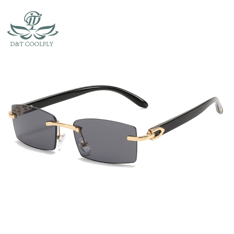 

D&T 2021 New Fashion Rectangle Sunglasses Women Men Square Gradients Lens Alloy PC Frame Leopard Luxury Elegant Brand Designer