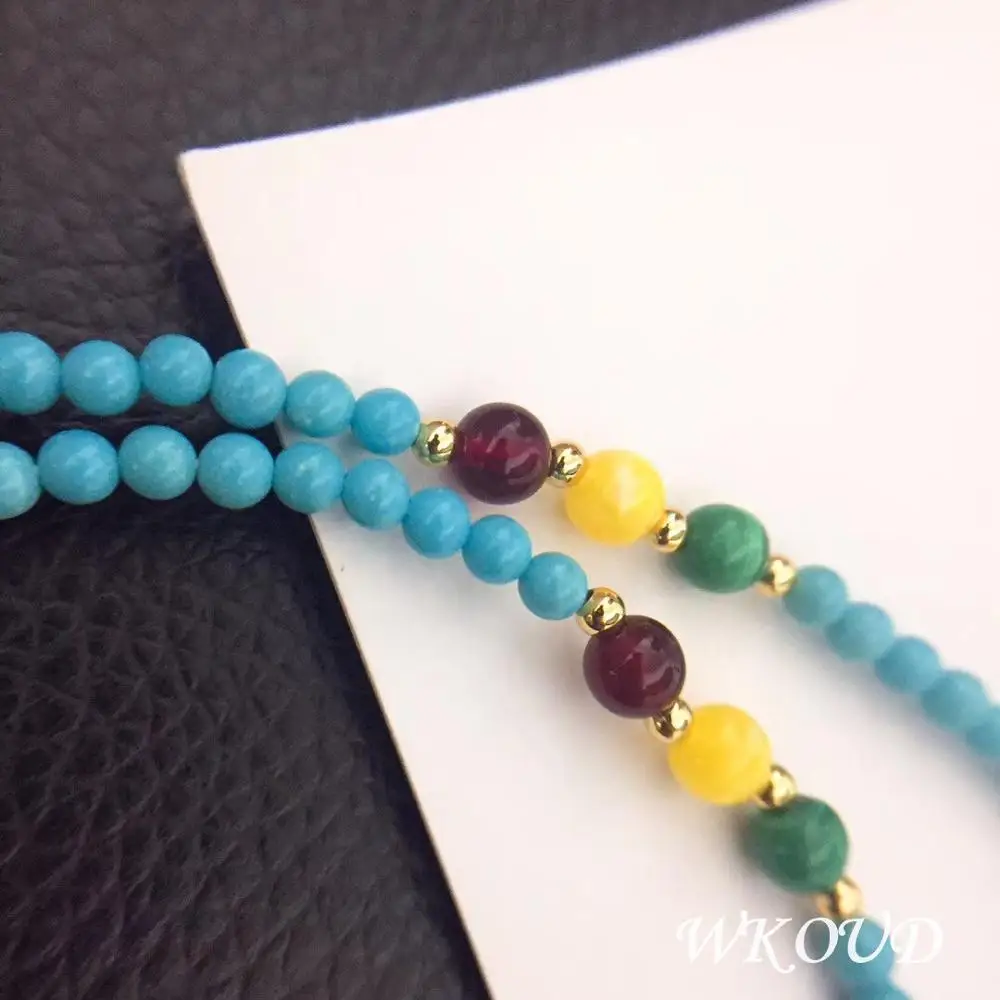 WKOUD жемчужные украшения барокко и бирюзовые цепочки ожерелье 14K позолоченные