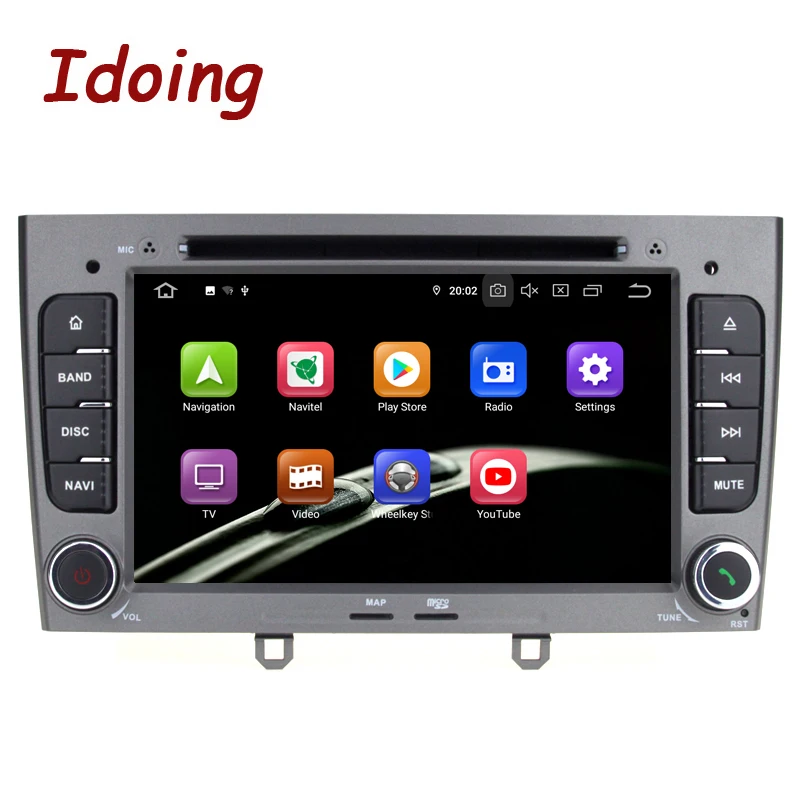 Idoing 7 дюймов 2Din автомобильный Android 10 Радио мультимедийный плеер для Peugeot 308 PX6 4G + 64G