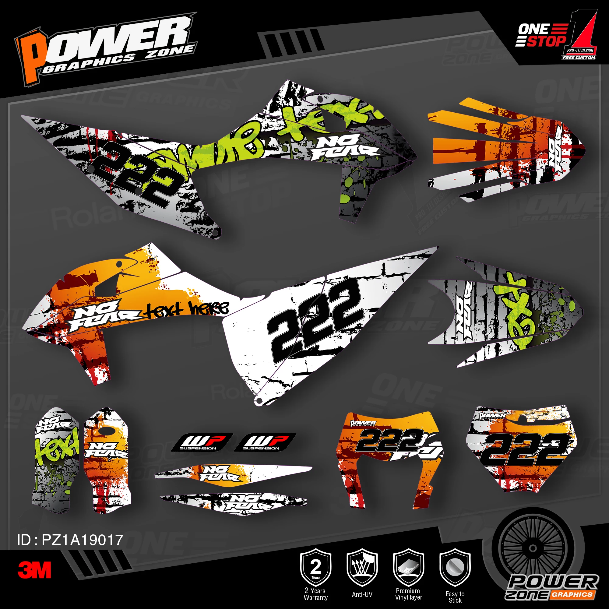 Персонализированные графические фоны PowerZone Team наклейки 3M Набор наклеек для KTM SX SXF