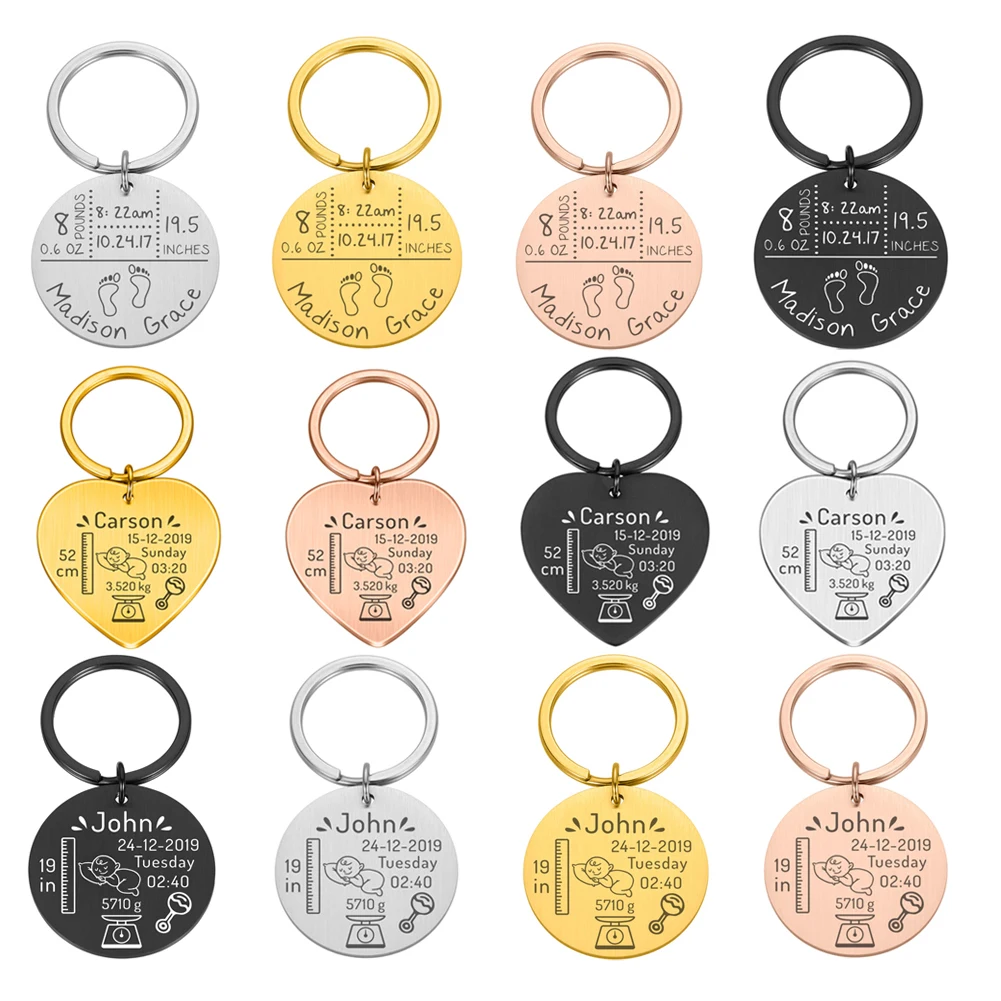 Брелок для ключей персонализированный подарок на первый день рождения ребенка
