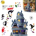 Новинка 2021, наклейки на стену на Хэллоуин, наклейки на окна ужас Мрачный Жнец, ведьма, тыквы, наклейки для вечерние НКИ, дома, бара, напольные съемные наклейки на стену