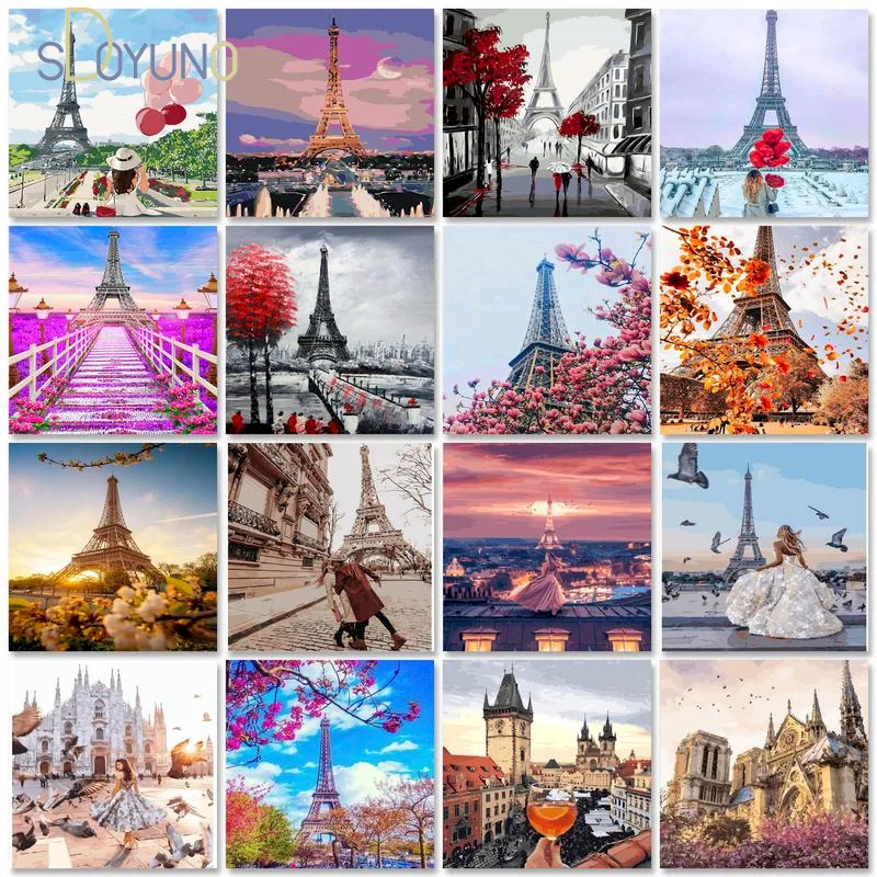 

SDOYUNO Frameless Paint By Numbers Landscape Acrylic Paint Canvas Coloring By Numbers Modern Wall Art Picture For Home Decor