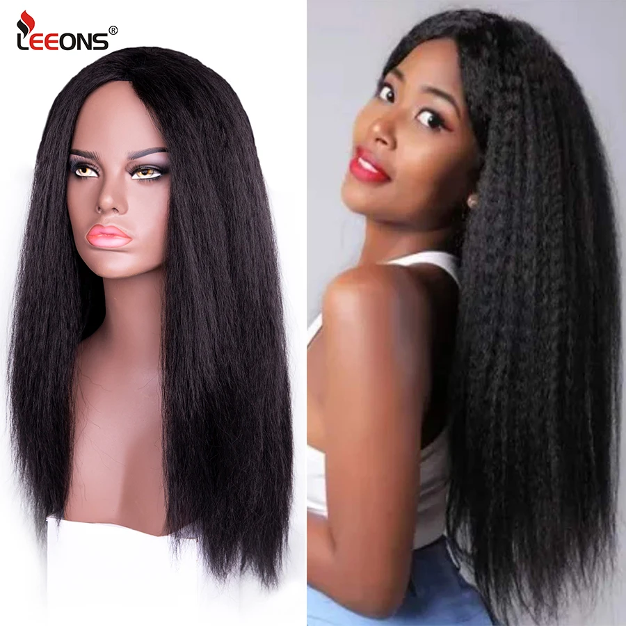 Leeons 24 дюйма длинные курчавые прямые синтетические волосы парики для женщин