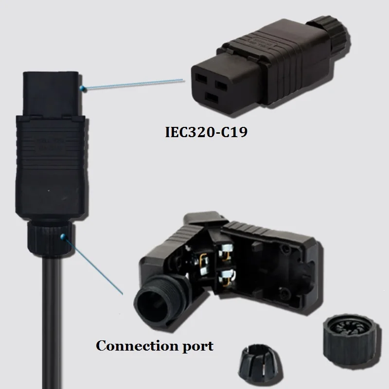IEC320-C19 C20 гнездо 16A 110-250 В PDU/UPS съемный повторно Собранный шнур питания C19 розетка