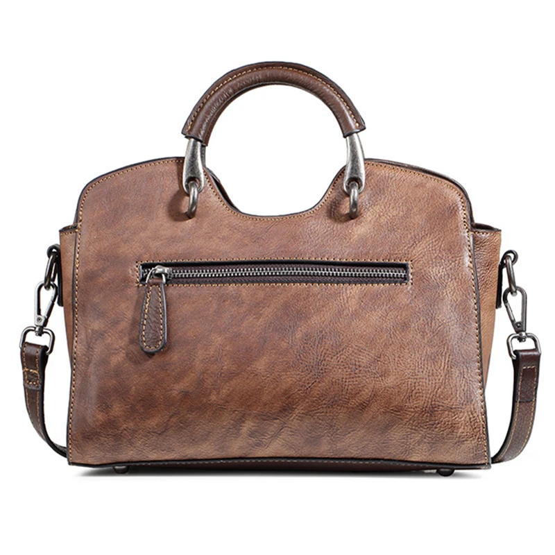 Женская сумка из натуральной кожи с цветочным узором винтажная красная кофейная