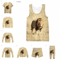 vitinea new 3d full print lion t shirtsweatshirtzip hoodiesthin jacketpants four seasons casual d05