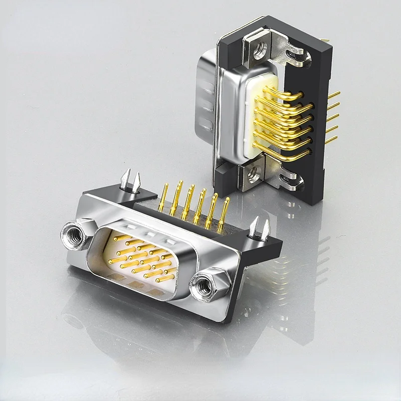 

VGA Male Plug Female Socket 90 Degrees Welding Plate Board Right Angle 3 Rows 15 Pin Serial Port Connector D-SUB 15 Adapters